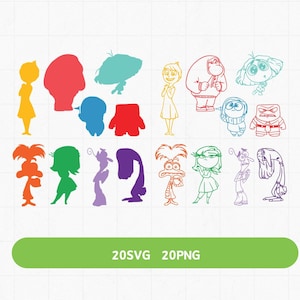 Inside Out SVG, clipart de Inside Out, archivos SVG, alegría de Inside Out, tristeza de Inside Out, archivos SVG para silueta, archivos para Cricut