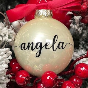 Pallina di natale VETRO 8 cm personalizzata con nome/bimbo/ bimba/regalo Natale