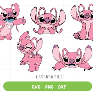 Angel Svg Bundle, Lilo and Stitch Svg Bundle, Cute Stitch Svg, Stitch Clipart, Stitch and Angel Png, Silhouette Cricut - Digital Download
