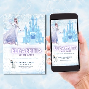 Invito DIGITALE Frozen, Invito Festa di Compleanno Frozen, Invito compleanno Frozen Elsa Frozen Party - Invito WHATSAPP