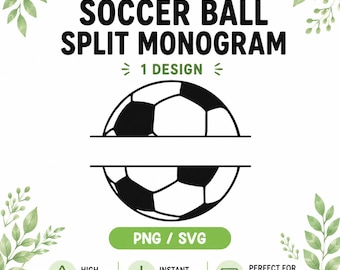 Split Soccer Ball Name Frame, Personalized Sports SVG PNG for Cricut Silhouette