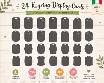 Keyring Display Card svg,png,eps,dxf (Digital Download)