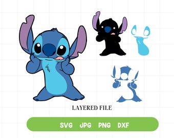 Stitch Svg, Cute Stitch Svg, Stitch Clipart, Silhouette Cricut, digital download