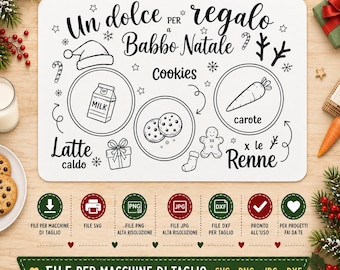 Santa's Breakfast Placemat: Cricut & Cameo Cutting File (SVG, PNG)