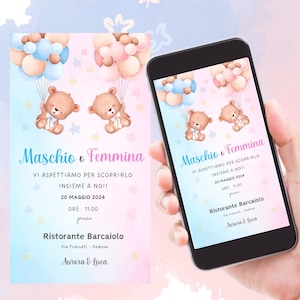 Invito annuncio nascita Boy or Girl - festa nascita - annuncio rivelazione sesso nascita - annuncio arrivo bambino - WHATSAPP