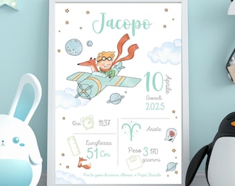 Little Prince Birth Print | Personalized Baby Poster | Newborn Keepsake | Baby Shower Gift | Digital Download PDF