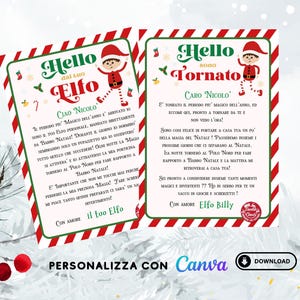 Carta de llegada de elfo editable, carta de regreso de elfo, elfo de Navidad, estoy de regreso, carta de bienvenida de elfo, hola, adiós de tu elfo - Canva - Archivo digital
