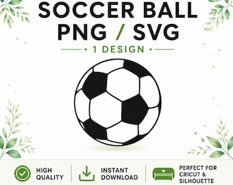 Fotbollsklippfil, sport PNG SVG för Cricut Silhouette, digital nedladdning