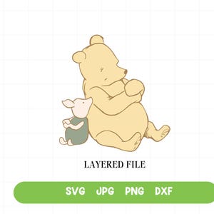 Classic Winnie the Pooh SVG, Winnie the Pooh PNG and JPG, Pooh Sublimation Design, Pooh Bear Layered file svg - Instant Digital Download