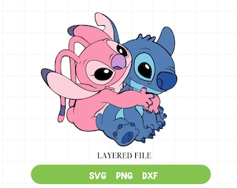 Angel and Stitch Svg, Angel and Stitch Svg, Cute Stitch Svg, Angel and Stitch Clipart, Stitch Png, Silhouette Cricut - Digital Download