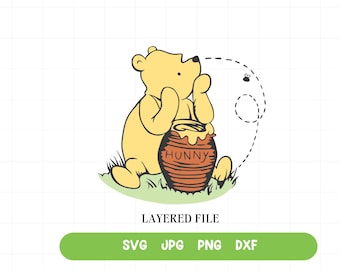 Klassiska Nalle Puh-klippfiler, 3-lagersdesigner för Cricut