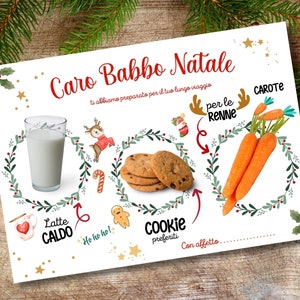 TOVAGLIETTA colazione di babbo natale, File Digitale tovaglietta di natale, Lettera Babbo Natale, Tovaglietta, Idea Regalo Natale