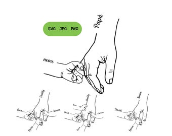 Huella de mano personalizada SVG para el Día del Padre: Recuerdo familiar (archivo digital)