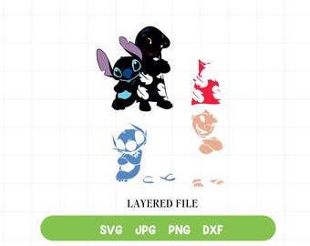 Lilo and Stitch Svg, Cute Friends Svg, Lilo and Stitch Clipart, Png Cut File, Cricut Silhouette - Digital Download
