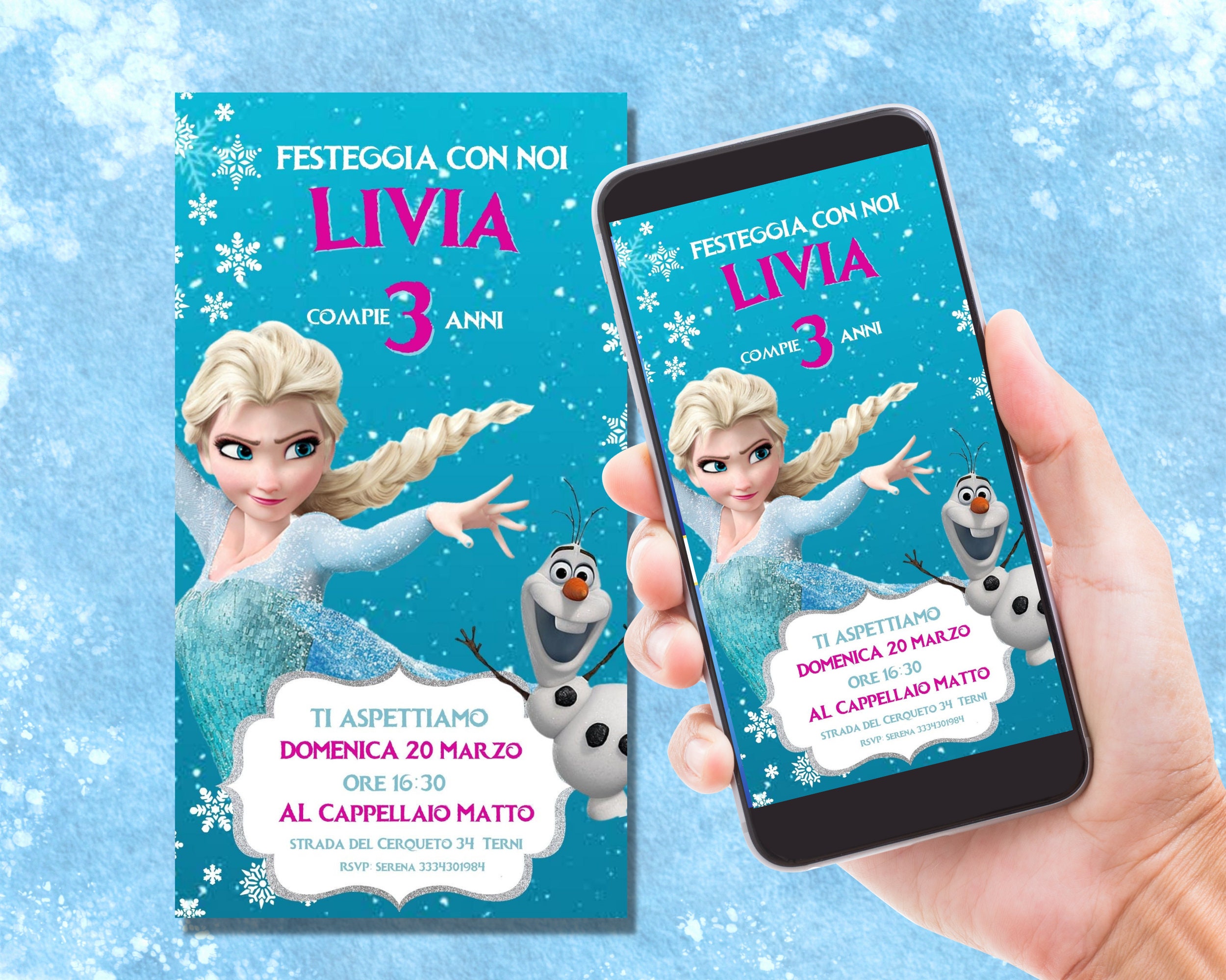 Convite Digital Para Whatsapp Email Frozen