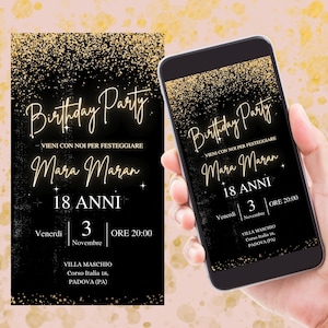 Video Invito digitale | Invito 18 anni | Invito compleanno elegante | Invito Festa Oro | Invito compleanno | WHATSAPP invito