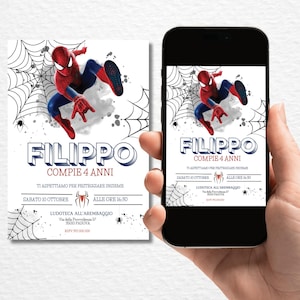 SPIDERMAN Invito Digitale Compleanno | Spiderman invito digitale compleanno | invito supereroi| Invito Compleanno | WHATSAPP file digitale