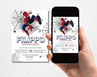 Spiderman Birthday Invitation: Superheroes WhatsApp Digital Invite