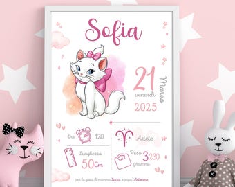 Personalized Baby Birth Print: Newborn Keepsake (Digital PDF File A4 Format 21x29.7 cm)