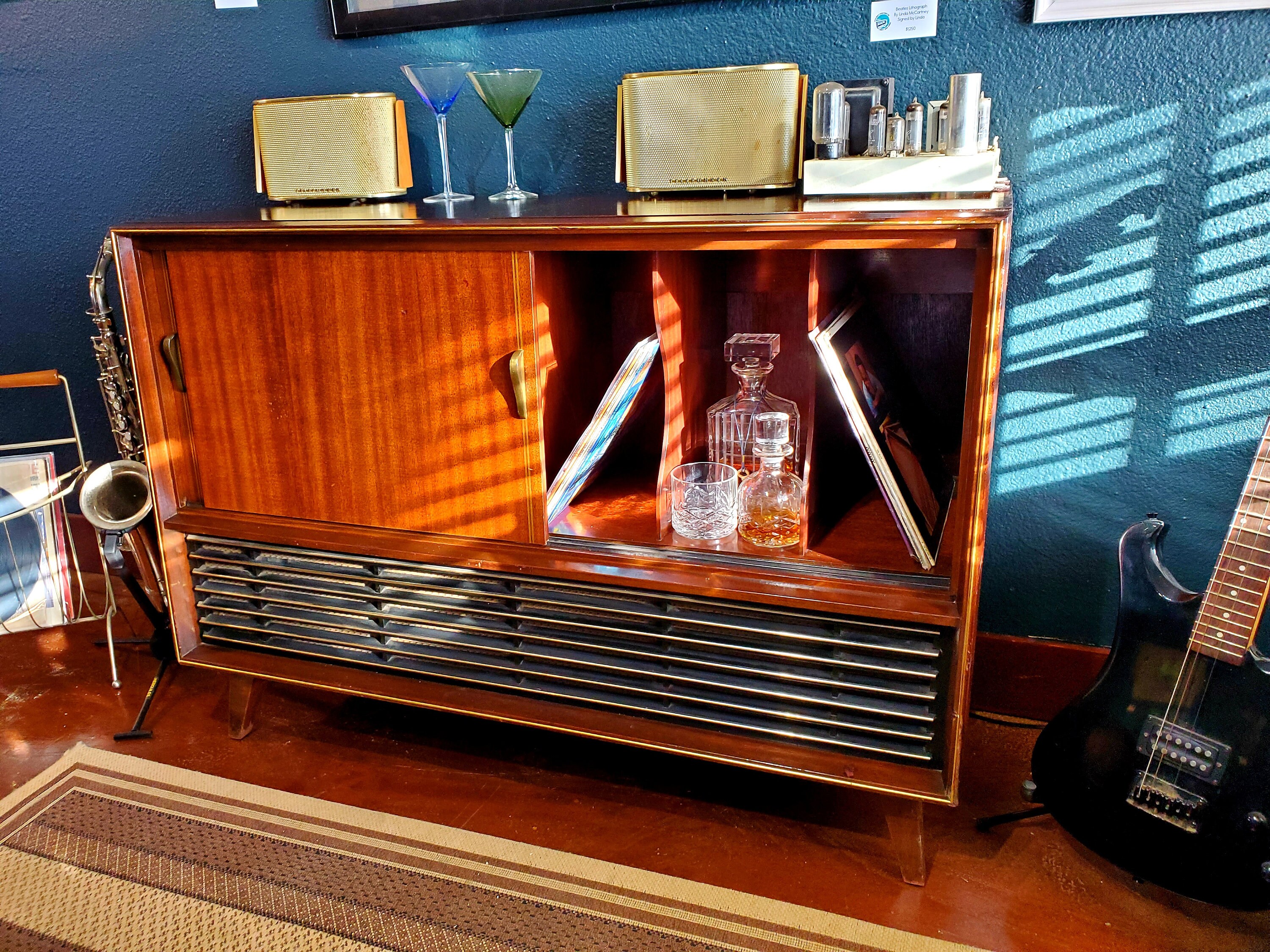 Vintage Mid Century Modern Stereo Console Bar Telefunken Etsy
