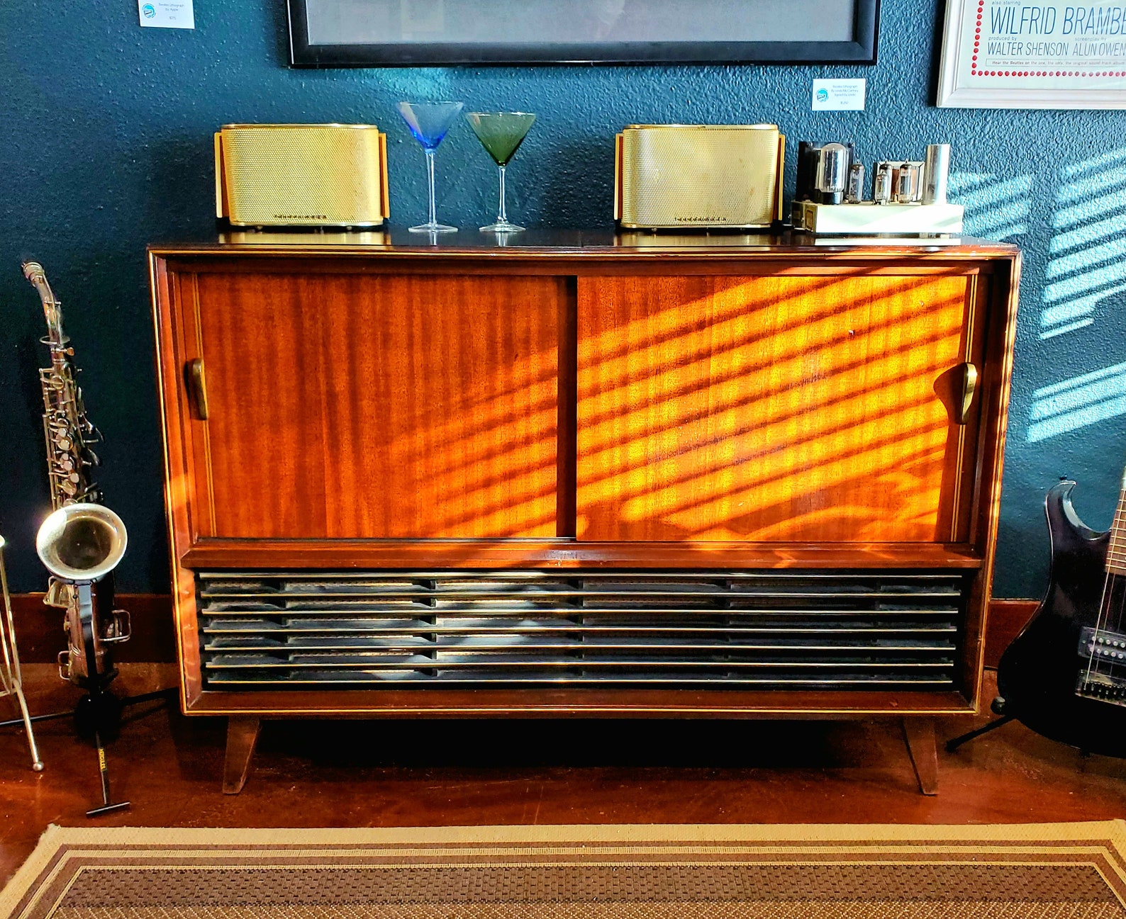 Vintage Mid Century Modern Stereo Console Bar Telefunken Etsy