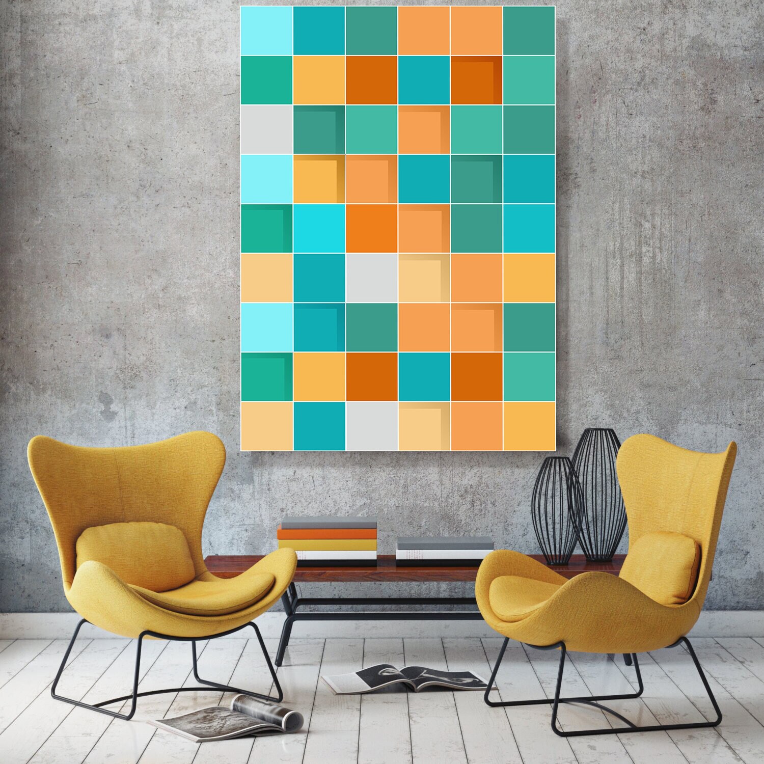 Cubes wall art Minimal picture Living Room Print Cubes art Etsy