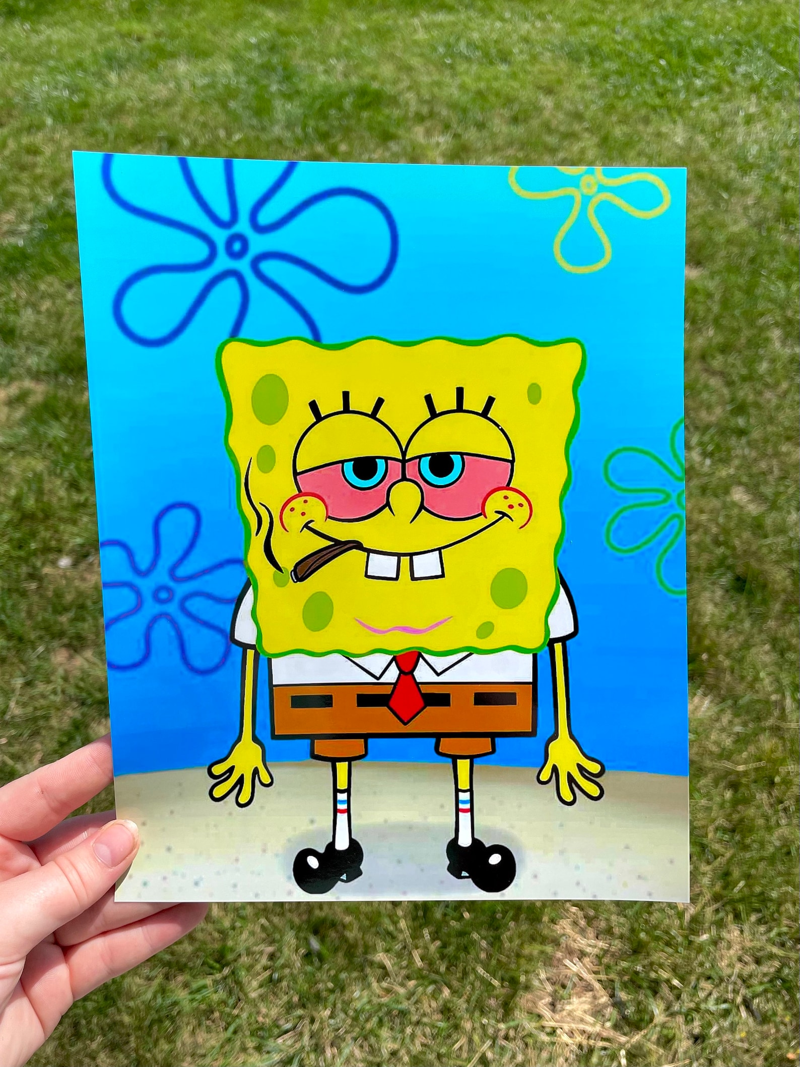 PRINTS Stoned Spongebob Fullbody Portrait Glossy Photos of Etsy