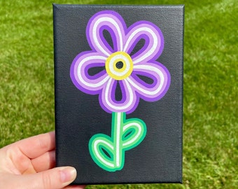 Neon Flower Original Acrylic Painting