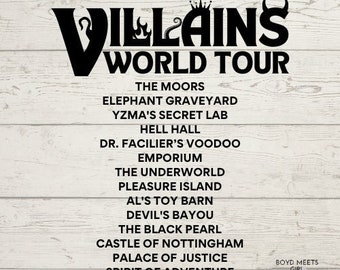 Villains World Tour Band Tee SVG, png, pdf - Digital File - Shirt File