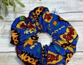 Comic Book Word Scrunchies / Pow Zoom / Cool /  Scrunchie / Hair Tie