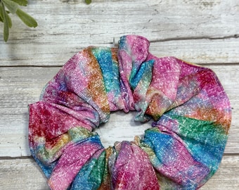 Pink Blue Tye Dye  / Country Western / Cool /  Scrunchie / Hair Tie