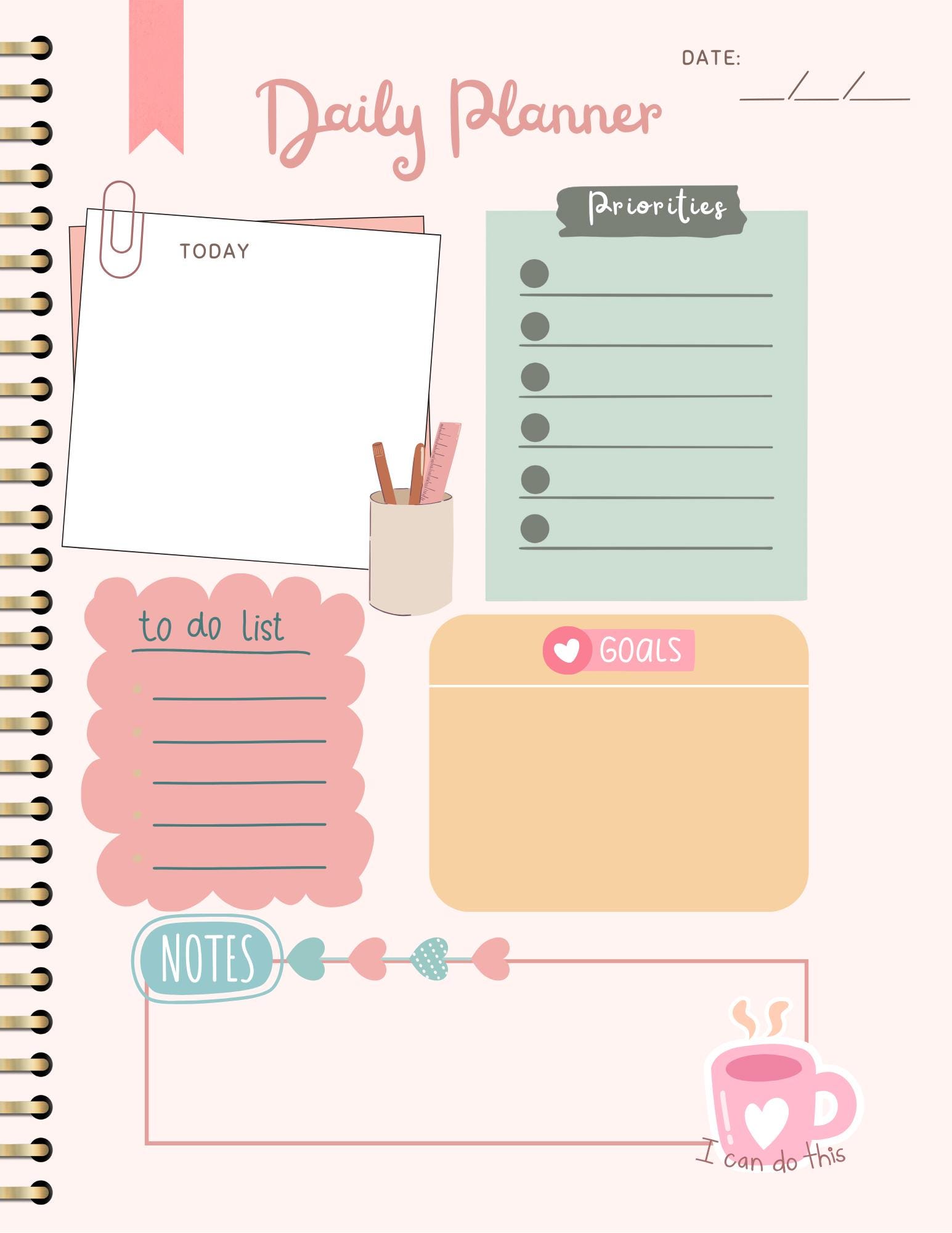 Cute and Cozy Daily Planner - Etsy