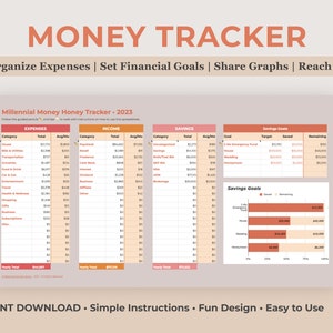 Millennial Money Honey Money Tracker Spreadsheet, Anti-Budget, Monthly Money, Wealth Building, Net Worth Goal and FI/RE Dashboard