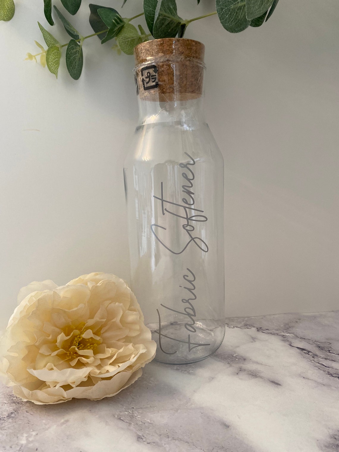 1 Litre Glass Storage Jar Laundry Jars Bathroom Jars Cork Etsy