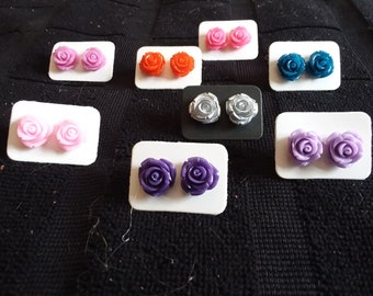 Rose earring studs