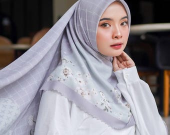 FARA Scarf, Limited Edition 4 Colors Premium Voile Square Hijab Scarf, Lightweight Shawls Scarves Wrap Floral Flower, Muslim Gifts for Women