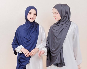 RAHILAH Instant Hijab Scarf, 12 Colors Jersey Slip On Hijab Shayla, Quick Easy Wear No Pin One Piece Travel Hijab Shawl