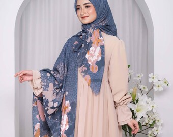 ELENA Scarf, Limited Edition 4 Colors Premium Voile Square Hijab Scarf, Lightweight Shawl Scarves Wrap Floral Flower, Muslim Gift for Women