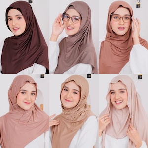 ILANA Instant Hijab, 30 Farben Jersey Hijab mit Unterschal schnell, leicht tragen, kein Pin Slip-on einteiliger Hijab-Schal, süße muslimische Geschenke für Frauen