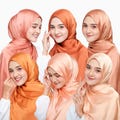 AZRAA Scarf, 30 colors Crinkle Silky Satin Hijab Shayla, Elegant Lightweight Shawl Wrap Headscarf Gold Peach, Cute Muslim Gifts for Women product logo