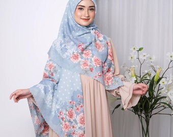 DARA Scarf, Limited Edition 4 Colors Premium Voile Square Hijab Scarf, Lightweight Shawls Scarves Wrap Floral Flower, Muslim Gifts for Women