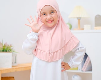 EILIYAH Kids Instant Hijab, 3 Sizes & 11 Colors Premium Jersey Tie-Back Hijab, Easy Wear No Pin Hijab for Girls, Little Child, Baby, Toddler