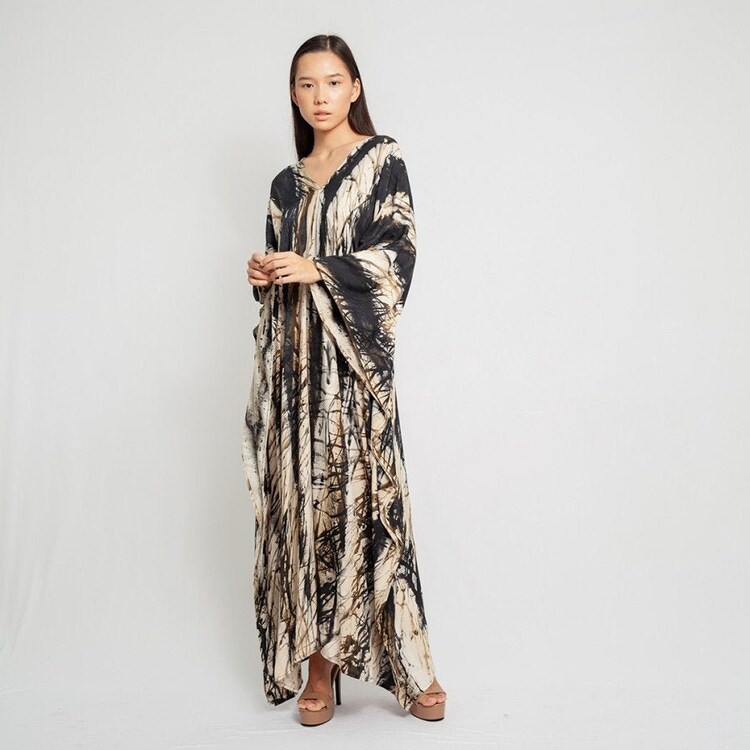 Wholesale with high quality Black brown tie dye dress