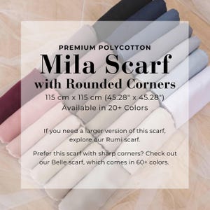 MILA Halsduk med rundade hörn, fyrkantig hijabhalsduk, lätta sjalar som wraps, huvudduk, huvudbonader, islamiska muslimska gåvor för kvinnor