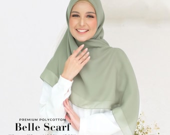BELLE Scarf, 70 Colors Premium Polycotton Square Hijab Headscarf, Lightweight Shawls Scarves Wraps, Head Covers, Cute Muslim Gifts for Women