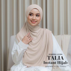 TALIA Instant Hijab, Quick Easy Wear, Slip-On, No Pin Travel Hijab One-Piece, Lightweight Hijab Sport Workout, Long Hijab Syar’i for Muslim