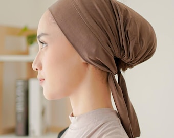 Bonnet GHINA à nouer dans le dos, sous-écharpe interne en rayonne avec hijab 10 couleurs, bonnet dans les cheveux, couvre-chef, couvre-cheveux