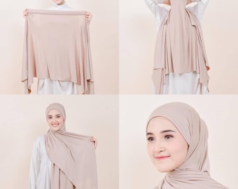 NAJLAA Semi-Instant Hijab Scarf with Back Ties, 12 Colors Jersey Hijab Shawl, Easy Wear Lightweight Hijab Shayla, Cute Muslim Gift for Women