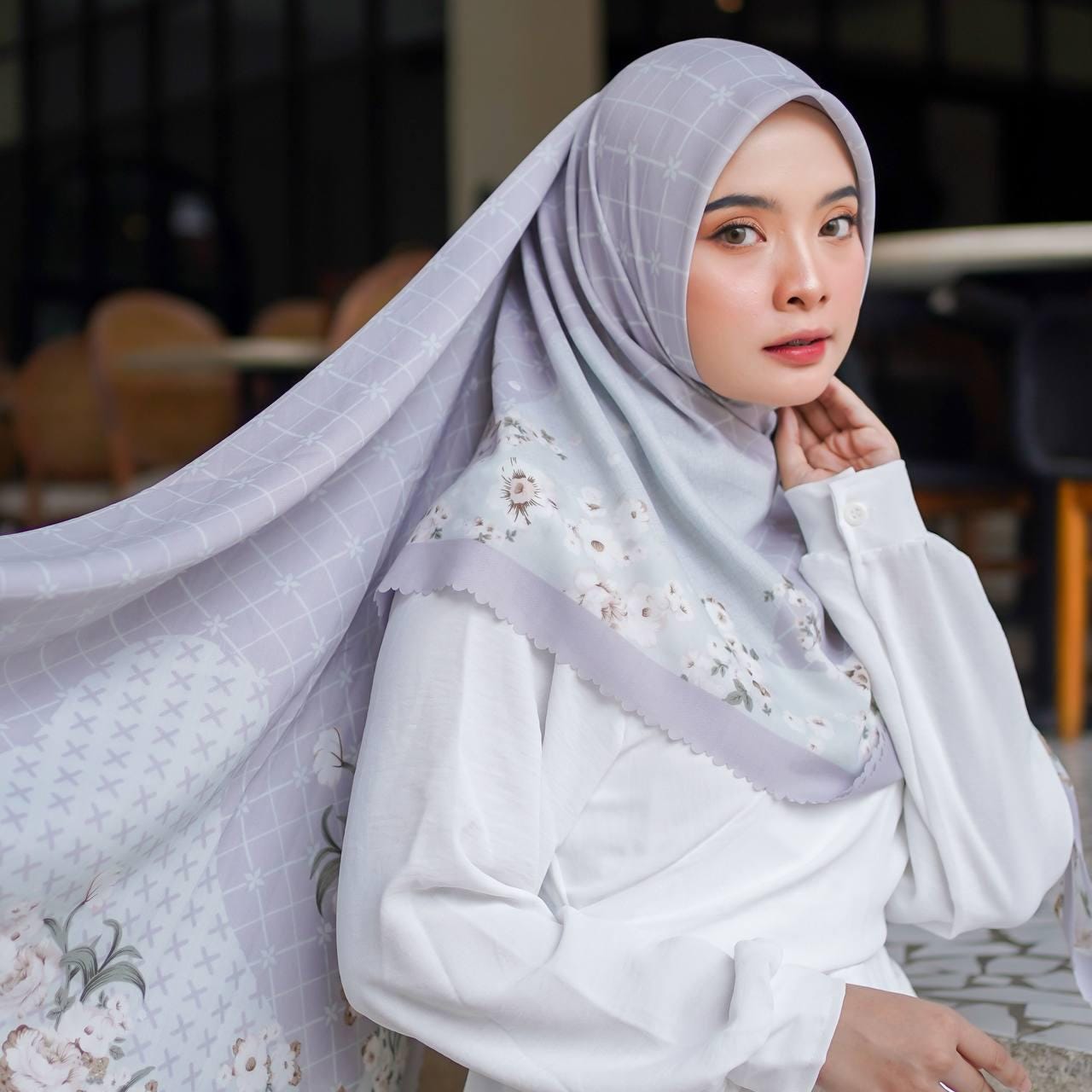 Firdevs Girl's Child Practical Instant Two Piece Amira Hijab Scarf Dark