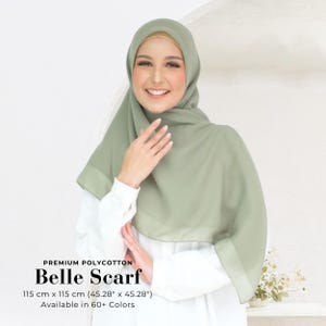 BELLE スカーフ、60色 プレミアム ポリコットン スクエア ヒジャブ ヘッドスカーフ、軽量ショール スカーフ ラップ、ヘッドカバー、女性へのかわいいイスラム教徒ギフト